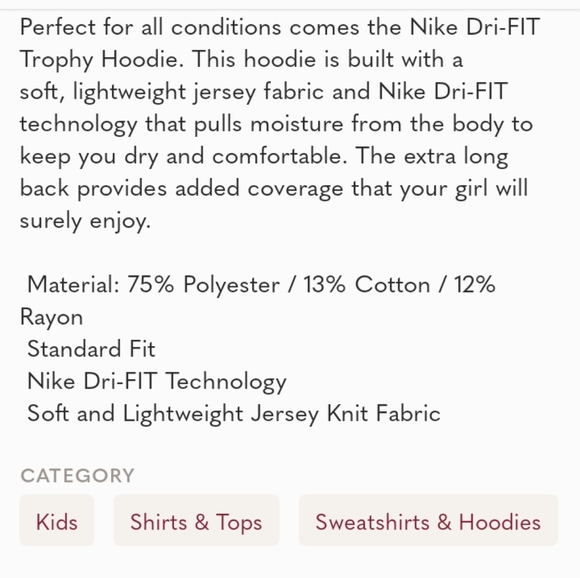 Nike | Dri-FIT Trophy Girls Lightweight Jersey Knit Green Hoodie Youth Size XL - Picture 15 of 15